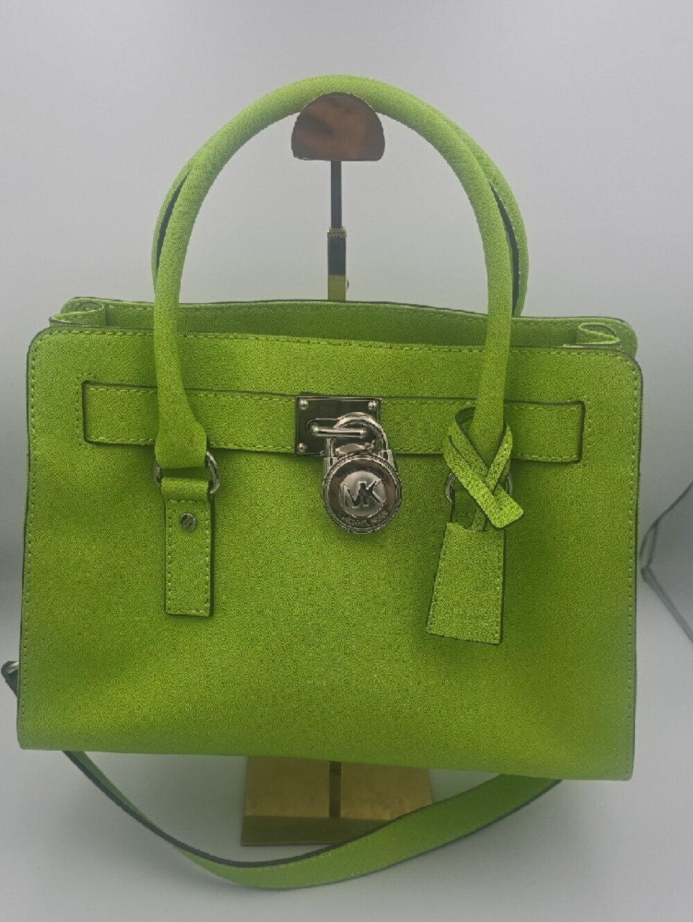 Michael Kors Lime Green Saffiano Leather Satchel - Picture 2 of 11